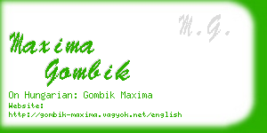 maxima gombik business card